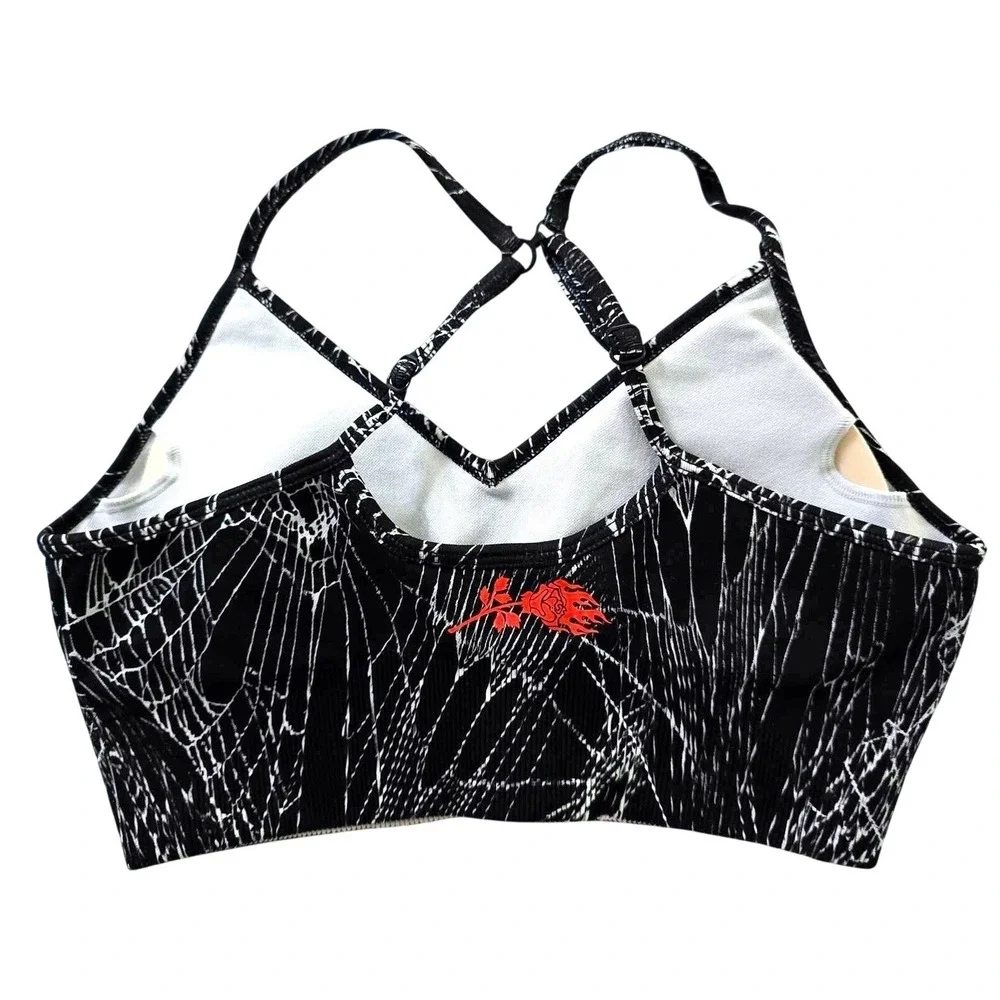 Civil Regime Overran by Webs Kelly Seamless Sports Bra Black‎ Red XS